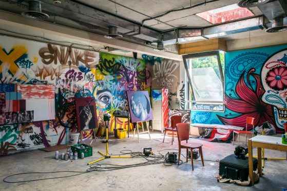 Art Studio with Wall Grafiiti